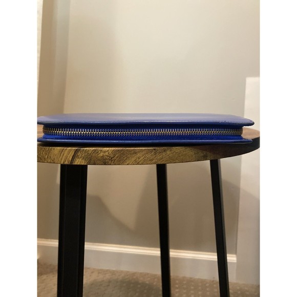 Saint Laurent Rive Gauche Leather Zip Around Wallet Blue - Picture 11 of 16